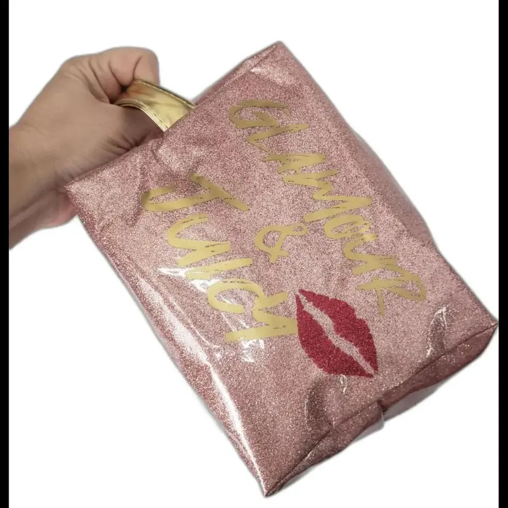 NWT JUICY COUTURE Glitter Glamour Cosmetics Vinyl Makeup Bag (JCXX020)